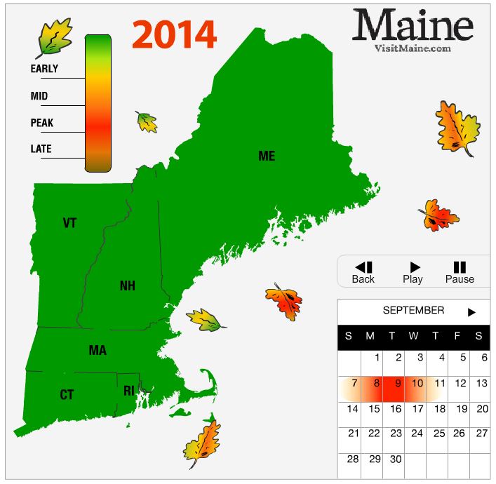 When do the Peak Foliage Colors Come Through New England?